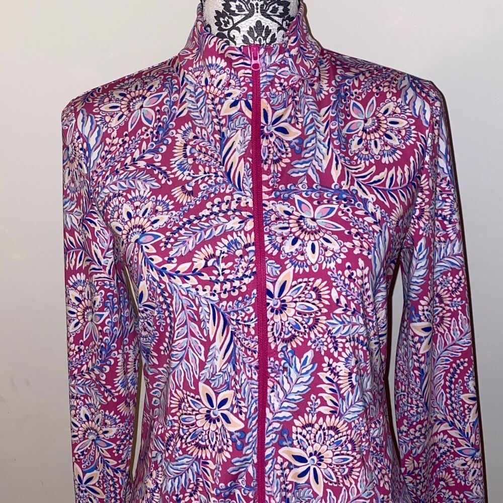 Tommy Bahama Active Golf & Tennis Floral Long Sleeve Full Zip Jacket Size Medium - Picture 3 of 13